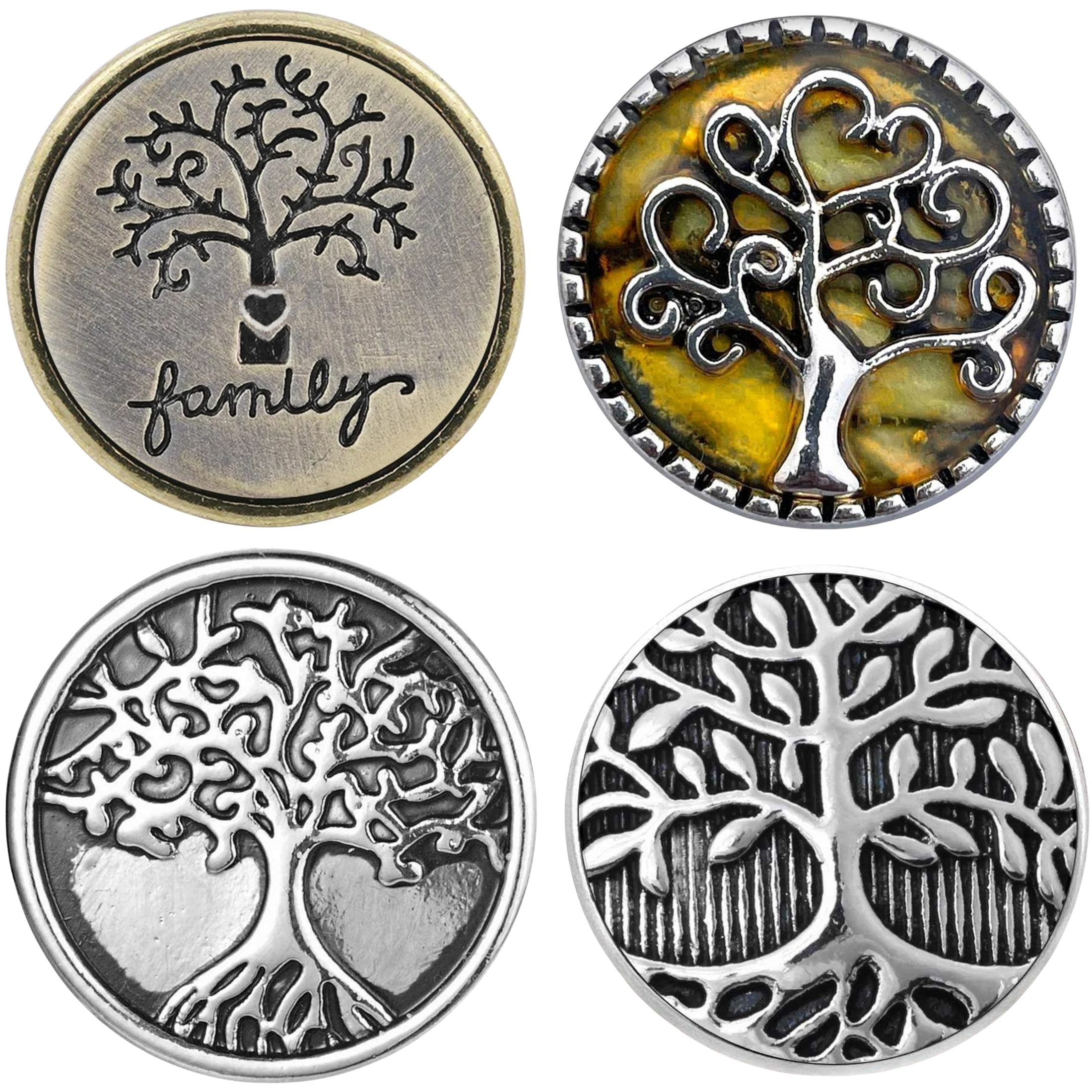 Family Tree Snap Jewelry Ginger Charm Vintage Roots 18MM Interchangeable Button