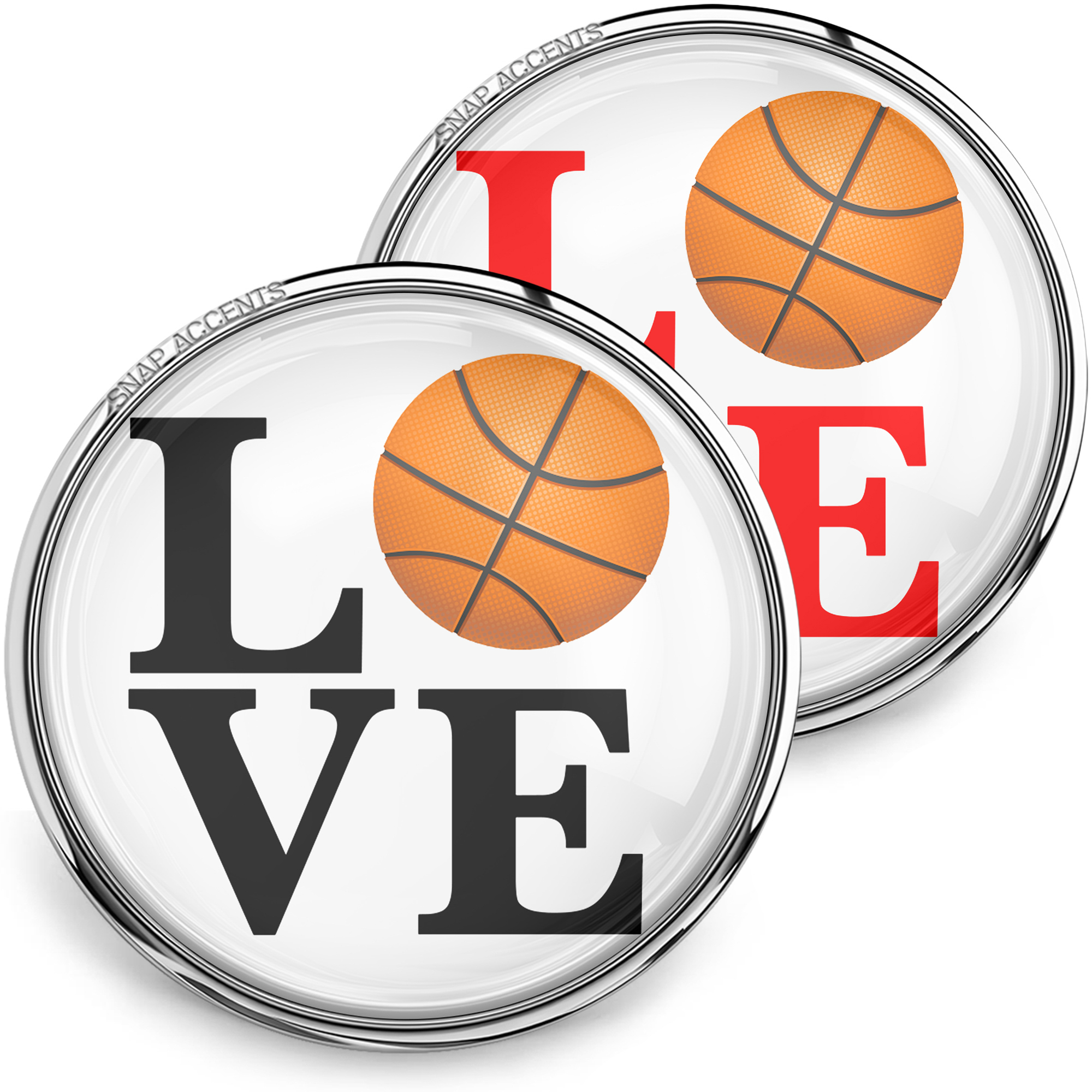 Choose Color | Basketball Love Snap Jewelry Ginger Charm Team 18MM Sports Ball