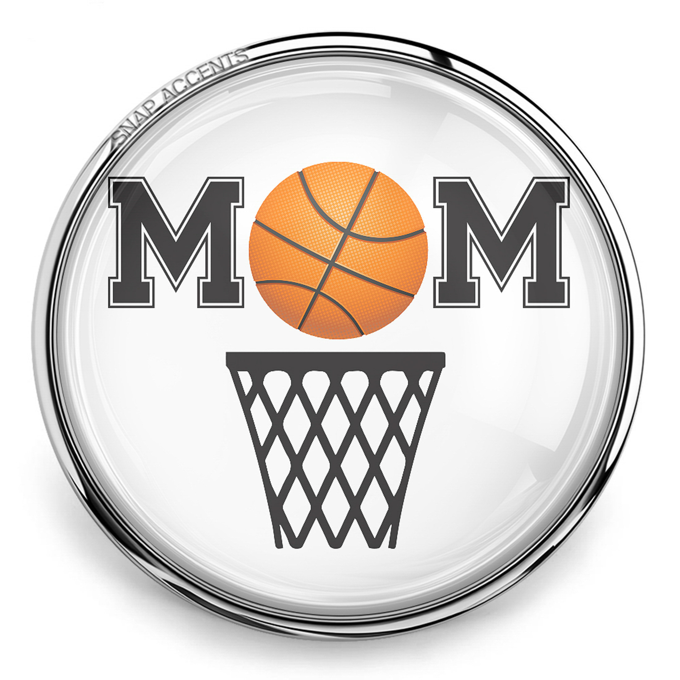 Snap Jewelry Basketball Mom Ginger Charm 18MM Ball Mother Sport Ball Snap Button