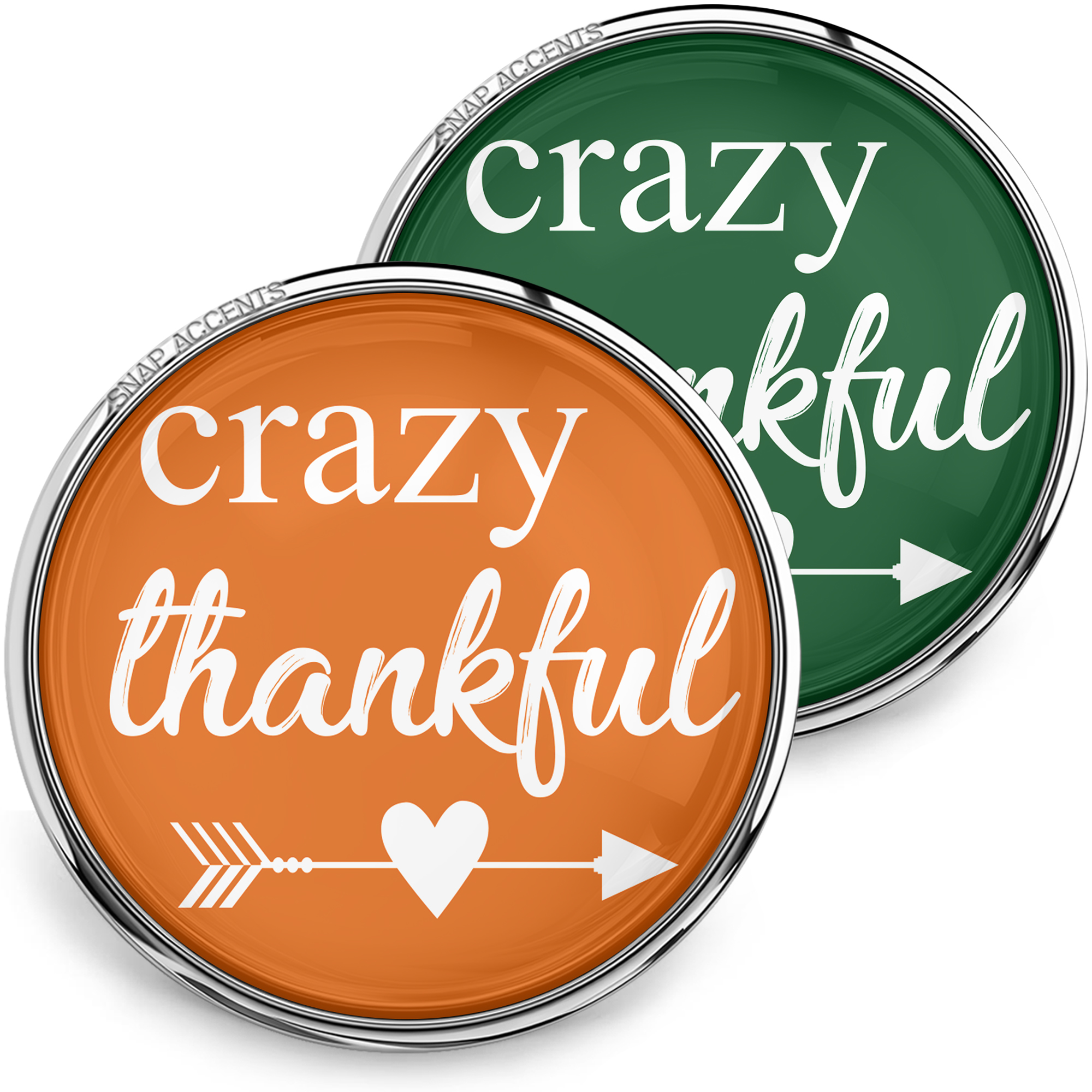 Choose Color | Thanksgiving Crazy Thankful Snap Jewelry 18MM Ginger Charm Button