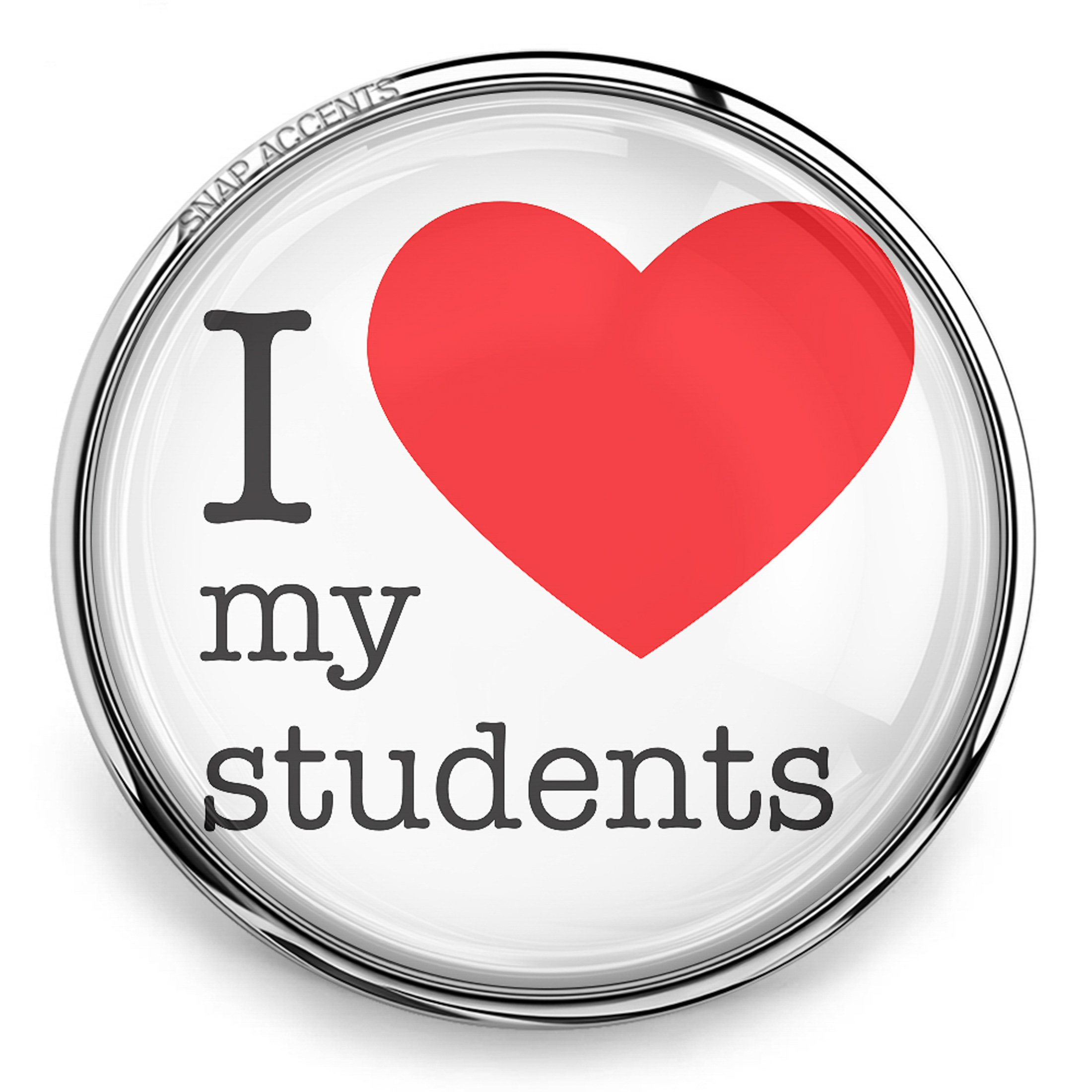 I Heart Students Snap Jewelry Ginger Charm 18MM Teacher Love School Snap Button