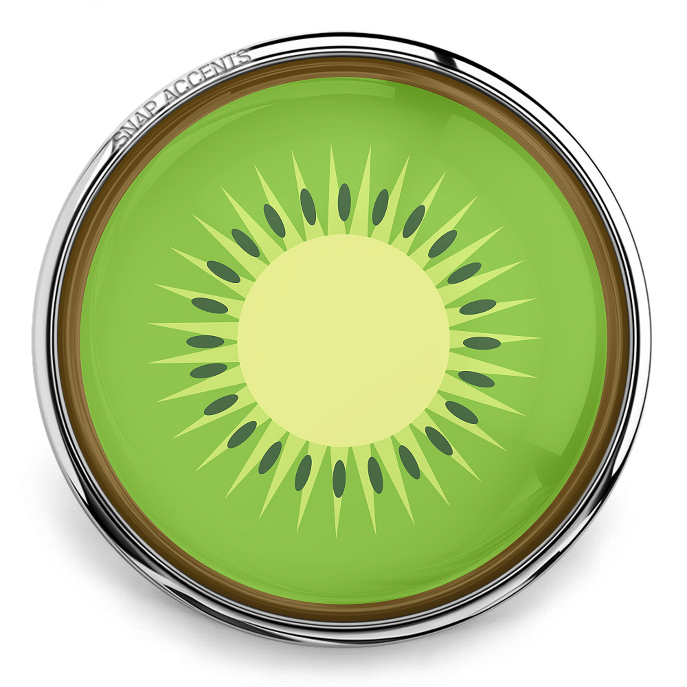 Kiwi Half Snap Jewelry Ginger Charm 18MM Green Fruit Interchangeable Snap Button