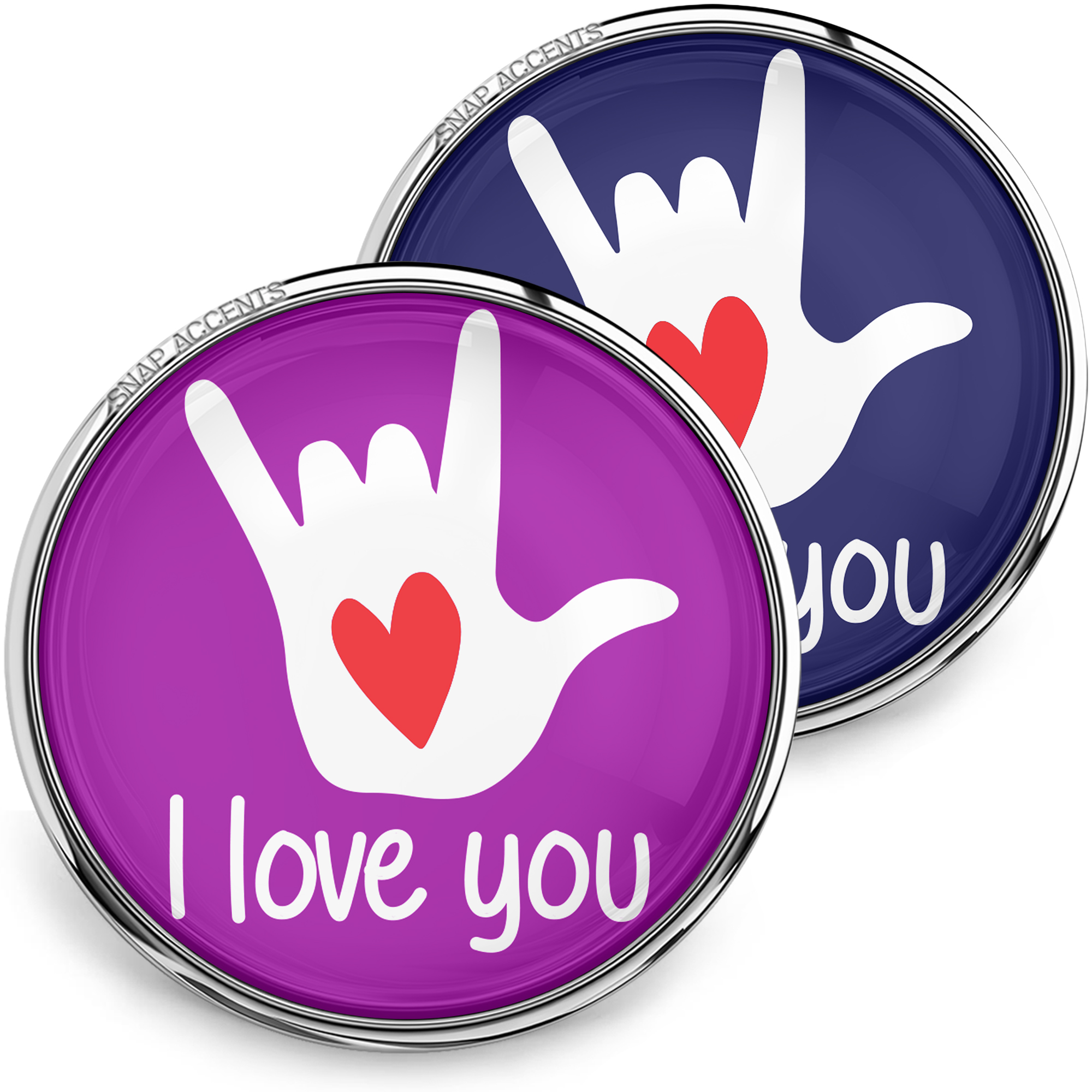 Choose Color | Sign Language Snap Jewelry I Love You Deaf 18MM Ginger Charm