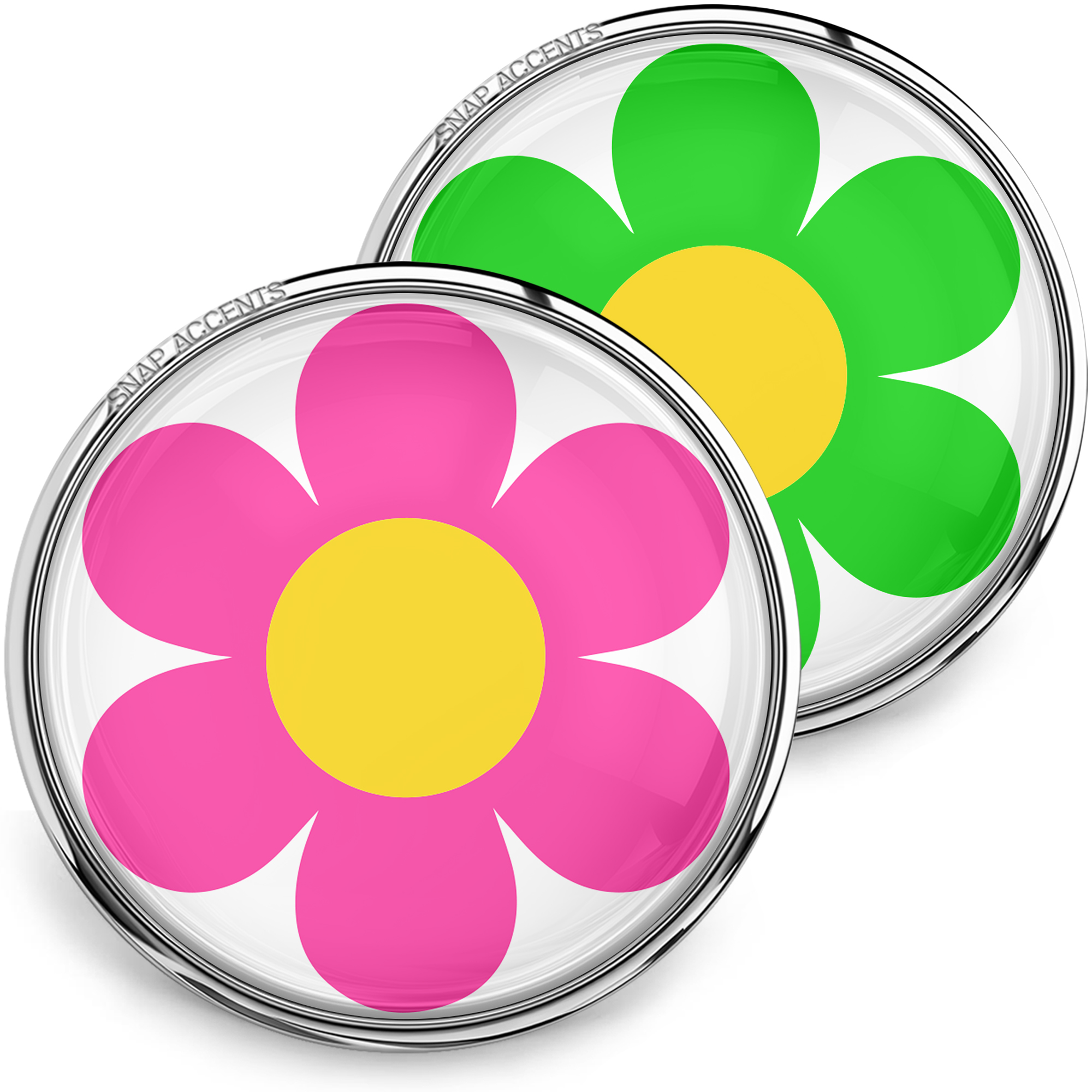 Choose Color | Simple Daisy Flower Snap Jewelry 18MM Ginger Charm Snap Button