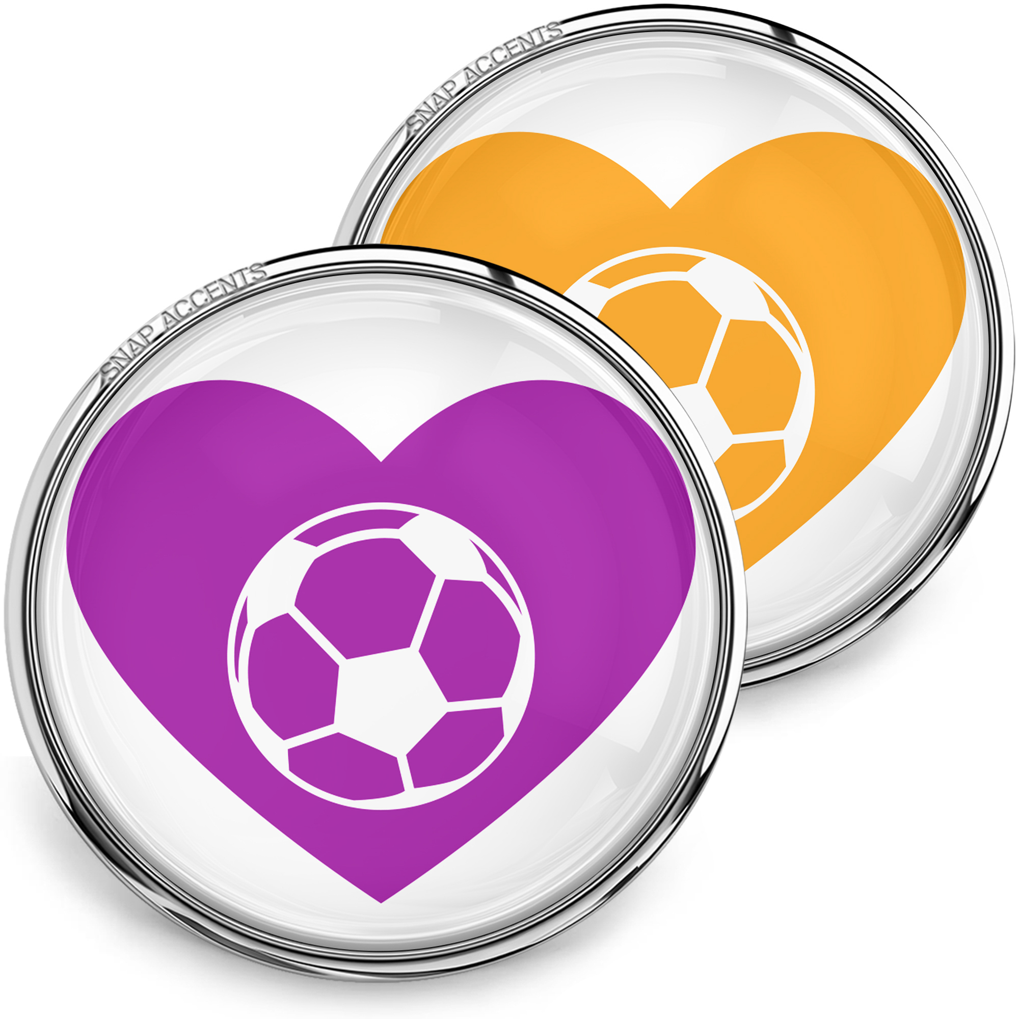 Choose Color | Soccer Snap Jewelry Ginger Charm 18MM Sports Heart Snap Button