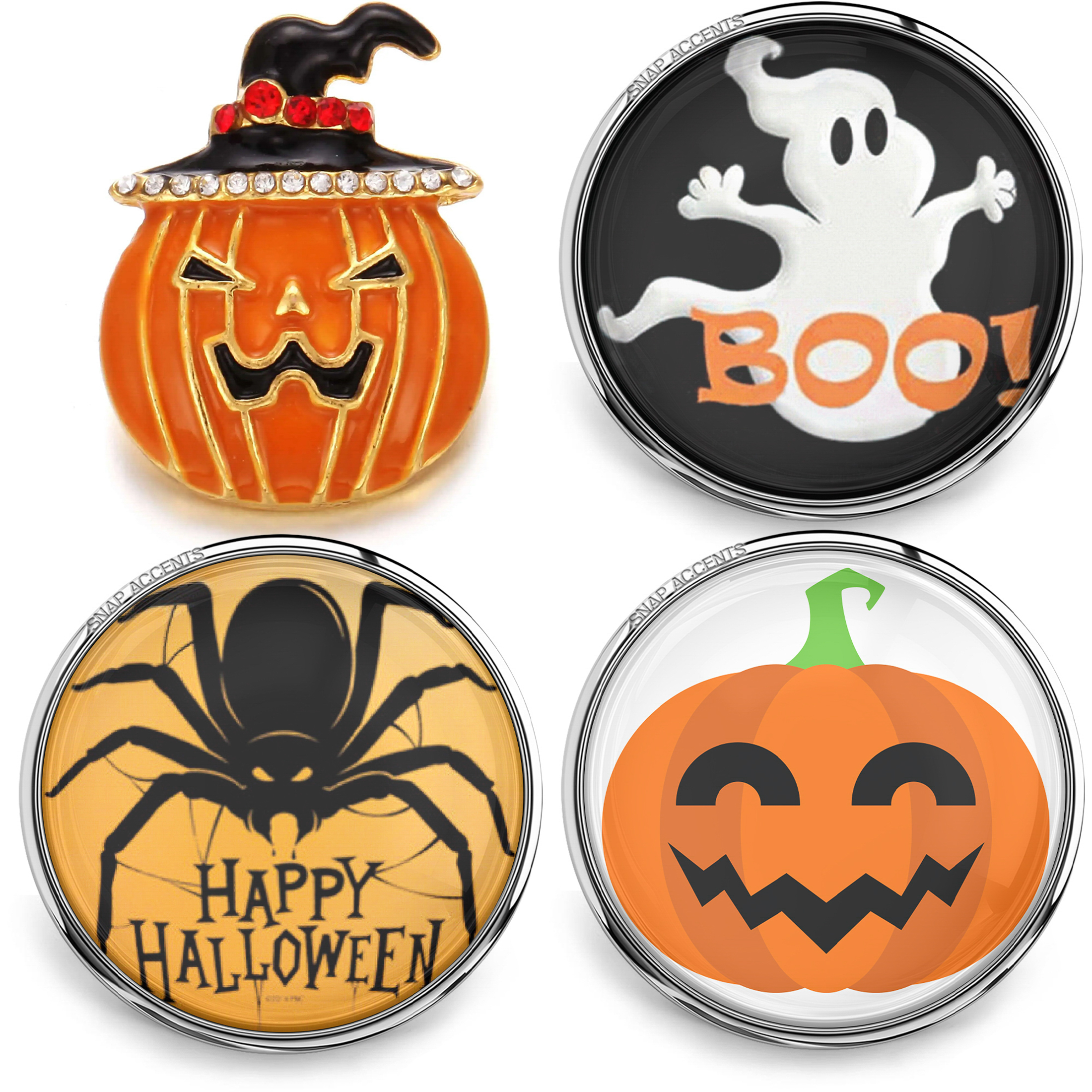 Halloween Snap Jewelry Ginger Charm 18MM Pumpkin Scary Ghost Costume Snap Button