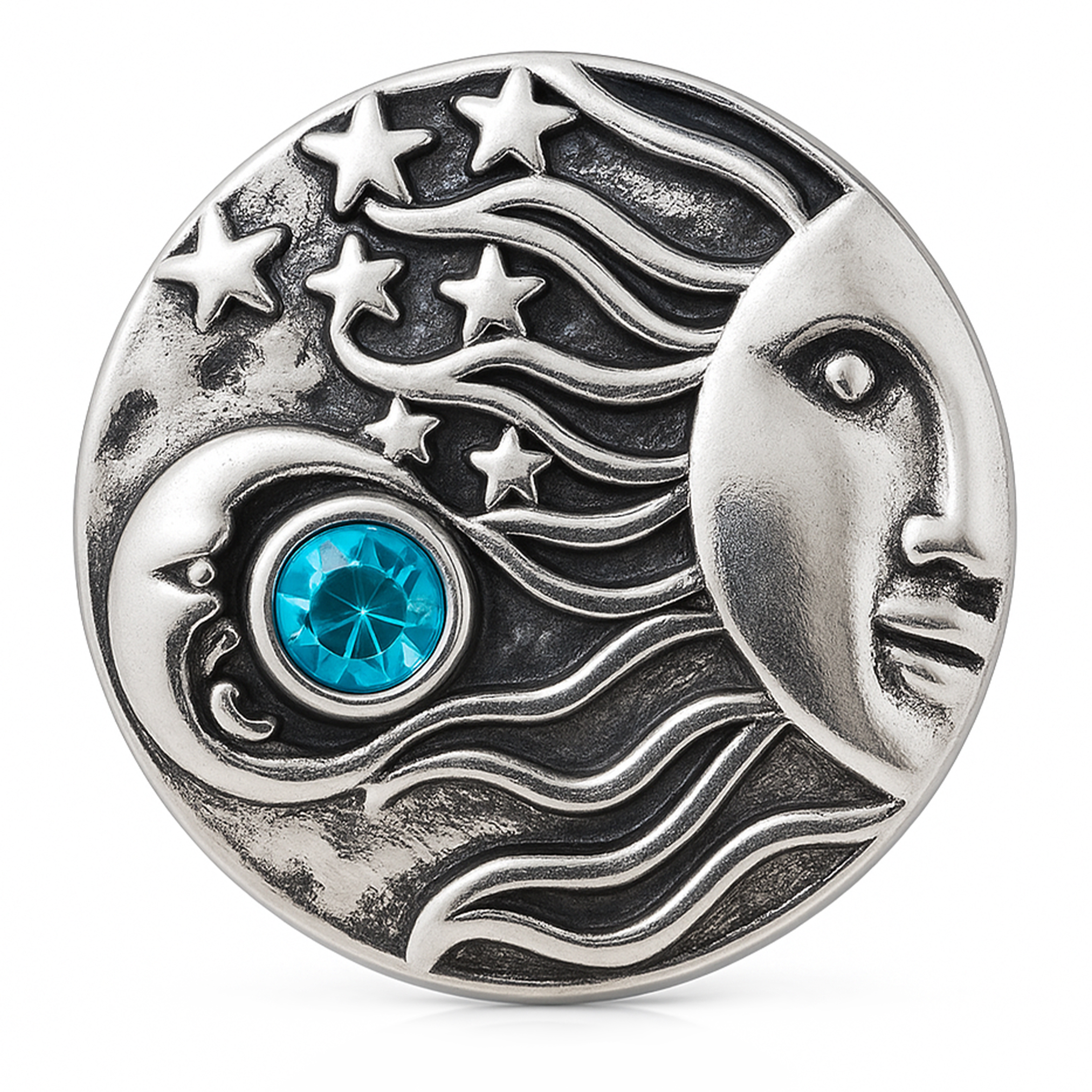 Blue Moon Sun Stars Snap Jewelry 18MM Ginger Charm Celestial Snap Button