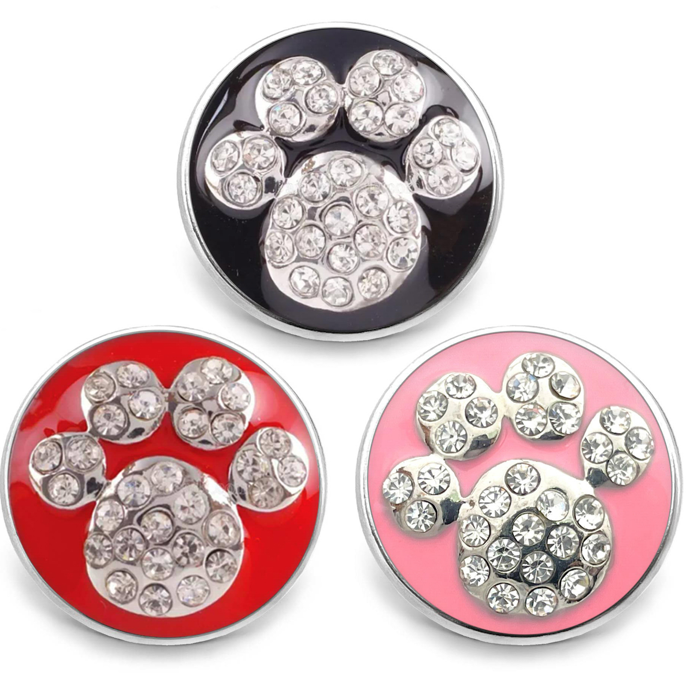 Dog Cat Paw Snap Jewelry Ginger Charm 18MM 20MM Animal Pet Snap Charm Button