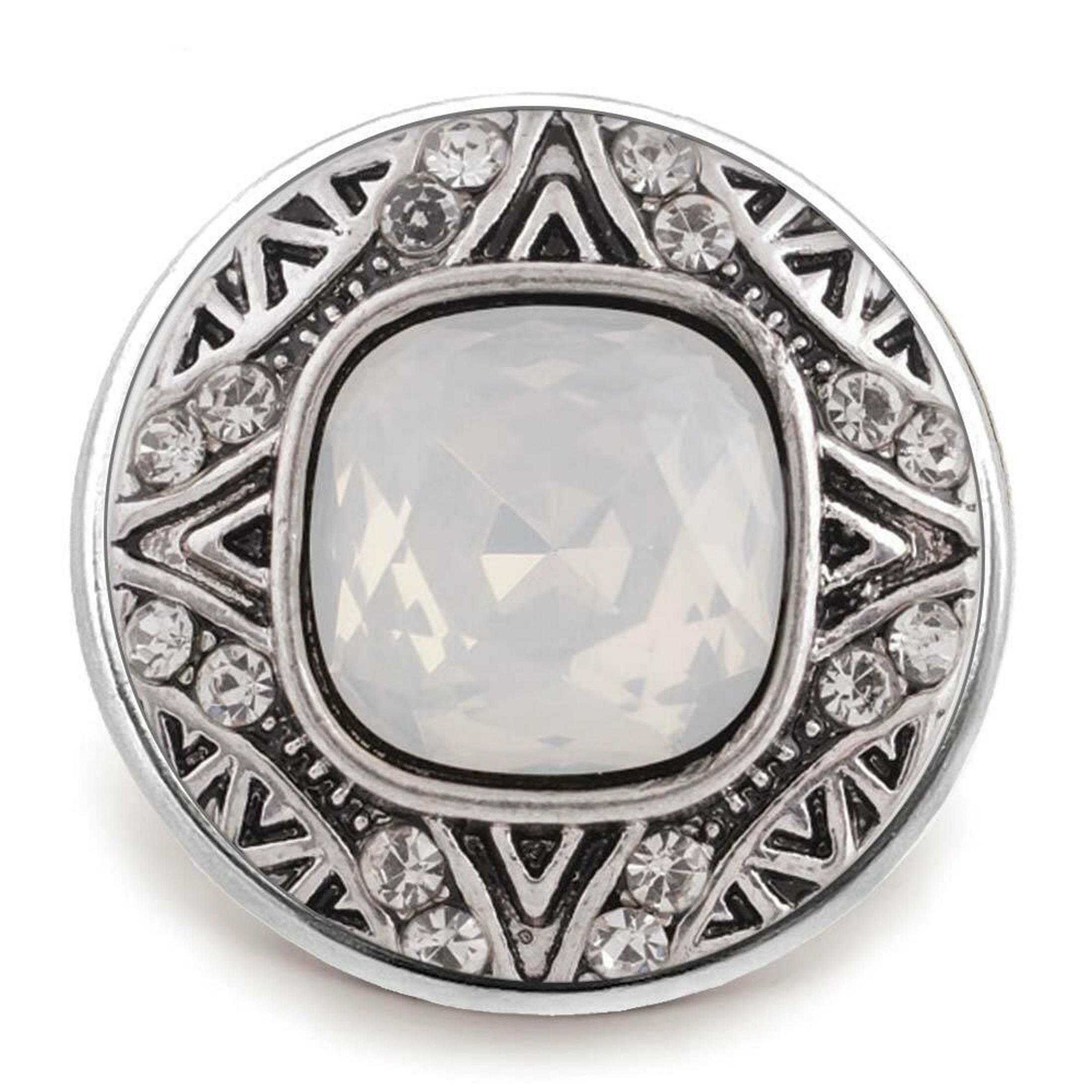 Snap Jewelry 18MM Ginger Charm Iridescent Pave Custom Snap Button