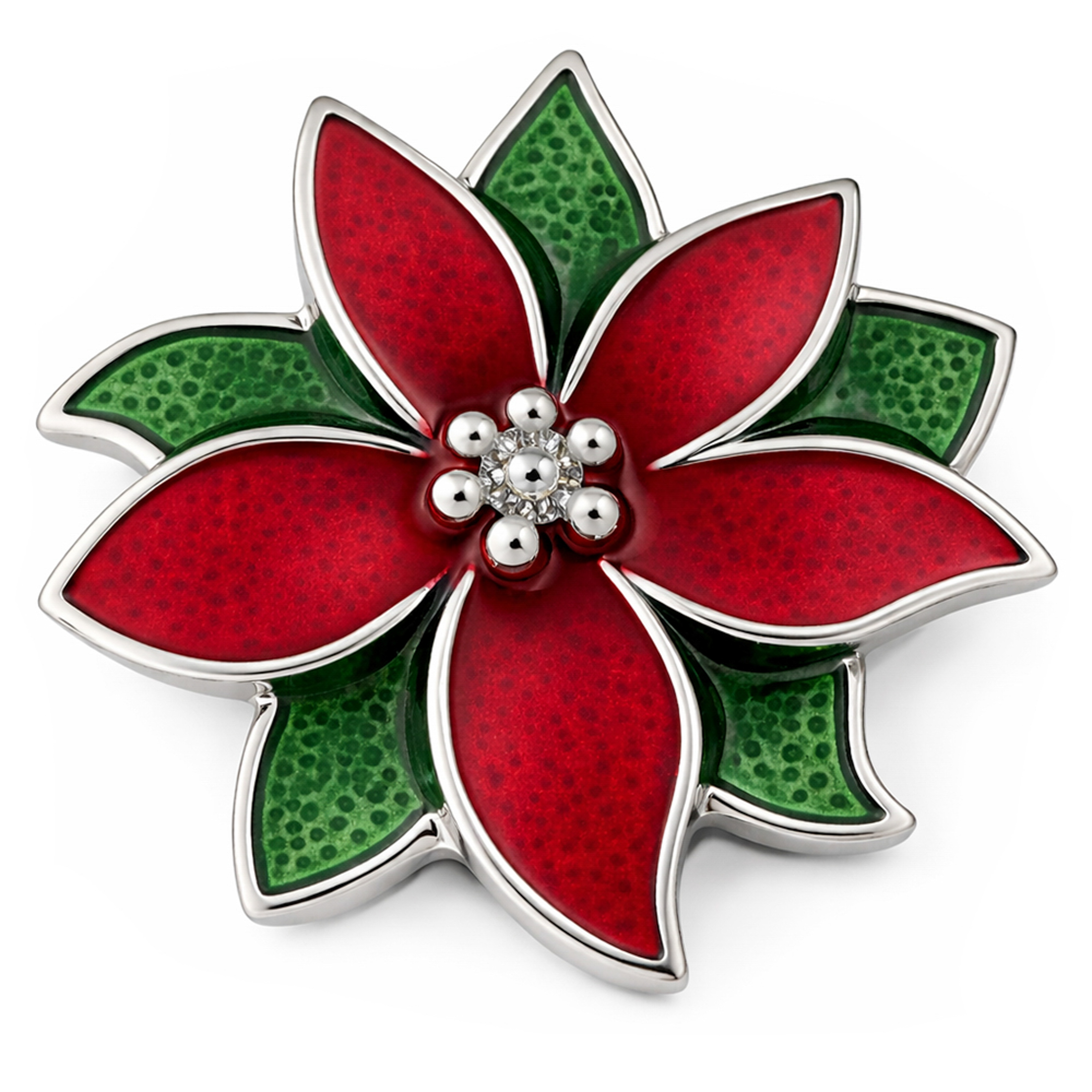 Poinsettia Snap Jewelry Ginger Charm Flower 20MM Christmas Holiday Plant Button