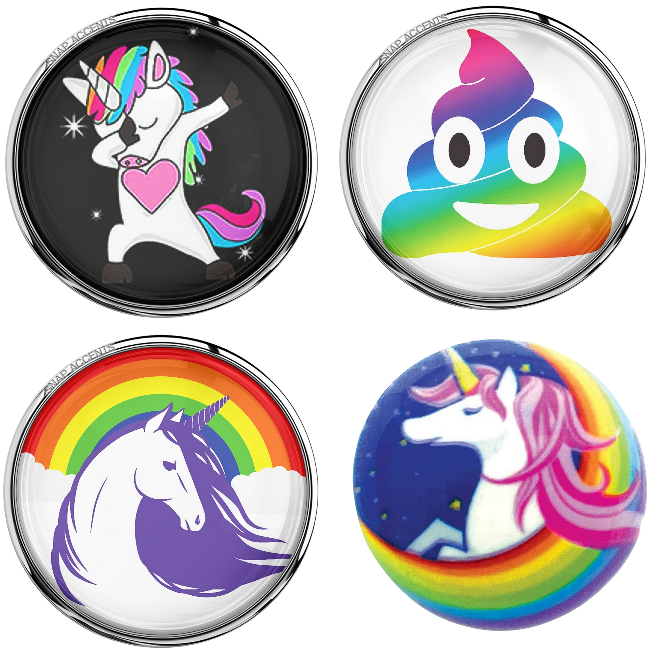 Unicorn Rainbow Snap Jewelry Ginger Charm Colorful 18MM 20MM Snap Charm Button