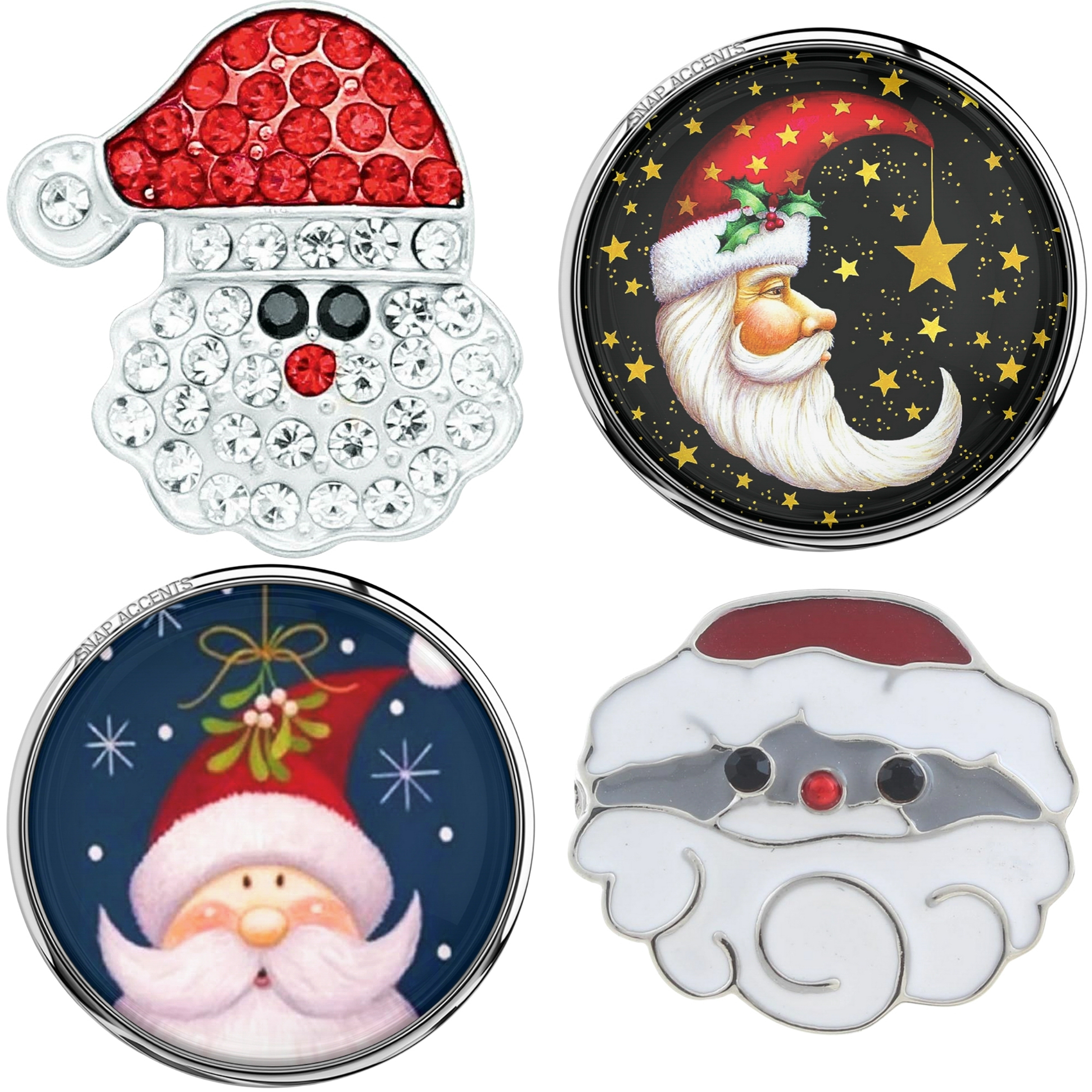 Santa Claus Snap Jewelry Ginger Charm 18MM Christmas Holiday Custom Snap Button