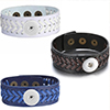 SnapAccents Leather Weave 1 Snap Bracelet